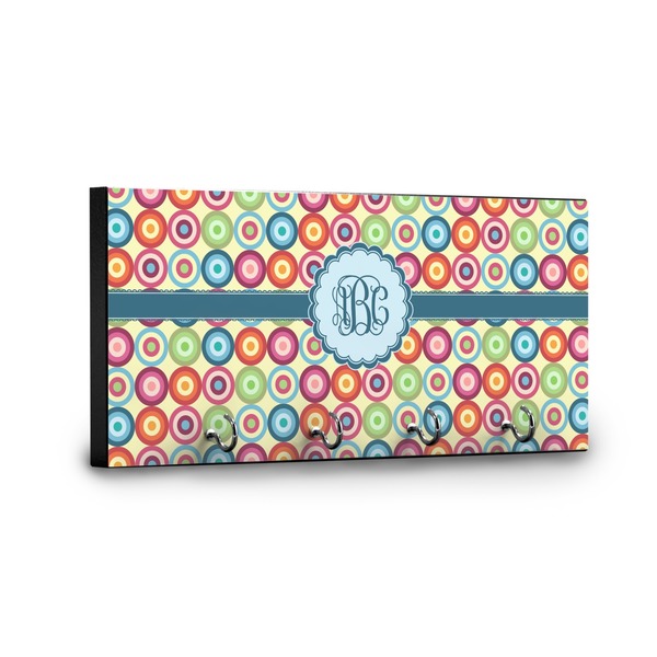 Retro Circles Key Hanger - Front View with Hooks