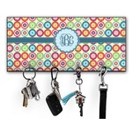 Retro Circles Key Hanger w/ 4 Hooks w/ Monogram