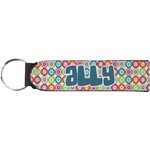 Retro Circles Neoprene Keychain Fob (Personalized)