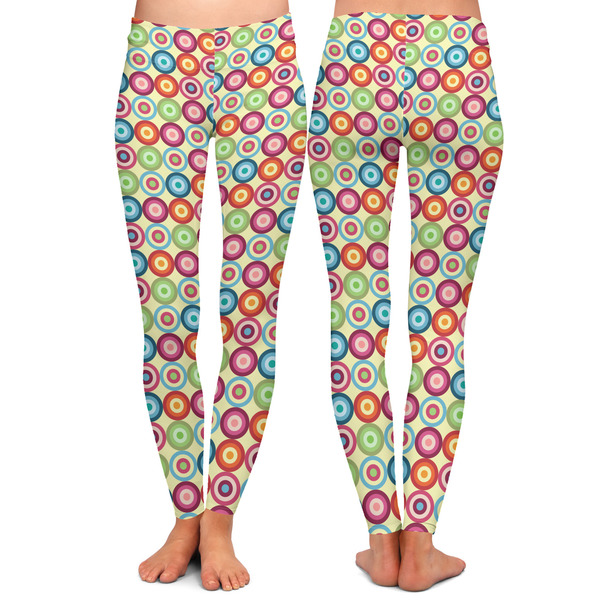 Retro Circles Ladies Leggings - Front and Back