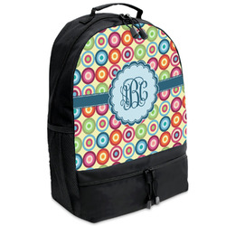 Retro Circles Backpacks - Black (Personalized)