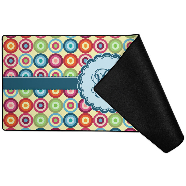 Retro Circles Large Gaming Mats - FRONT W/ FOLD