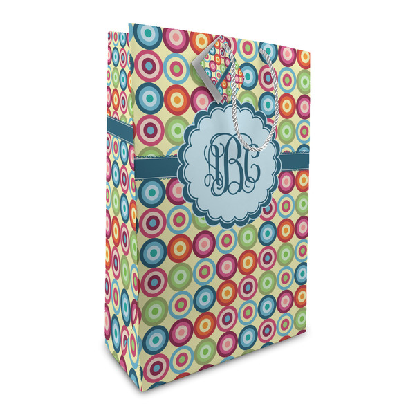 Custom Retro Circles Large Gift Bag (Personalized)