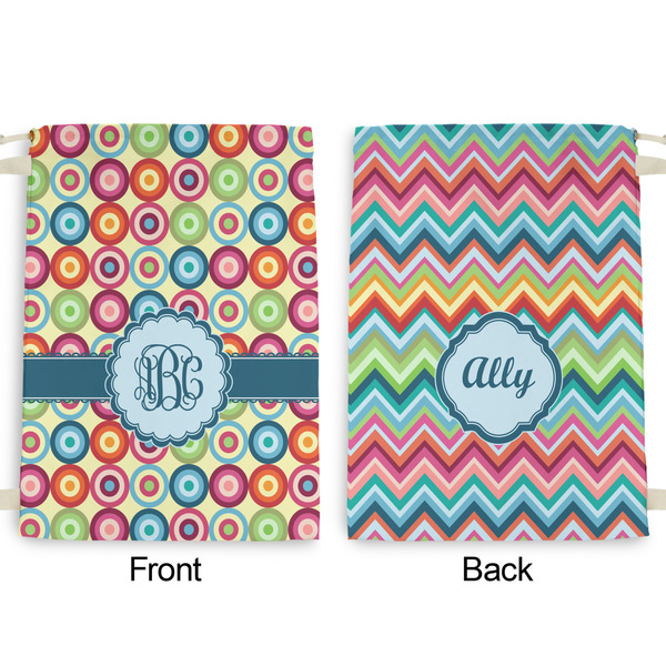 Retro Circles Large Laundry Bag - Front & Back View