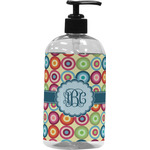 Retro Circles Plastic Soap / Lotion Dispenser (16 oz - Large - Black) (Personalized)