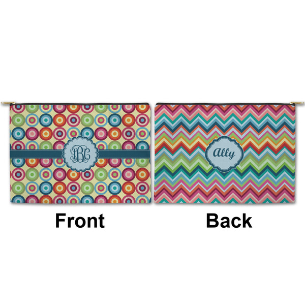 Retro Circles Large Zipper Pouch Approval (Front and Back)