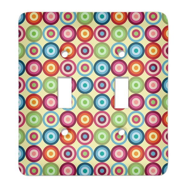 Custom Retro Circles Light Switch Cover (2 Toggle Plate)