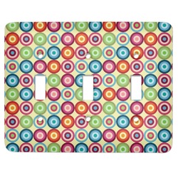 Retro Circles Light Switch Cover (3 Toggle Plate)