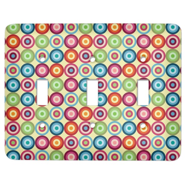 Custom Retro Circles Light Switch Cover (3 Toggle Plate)