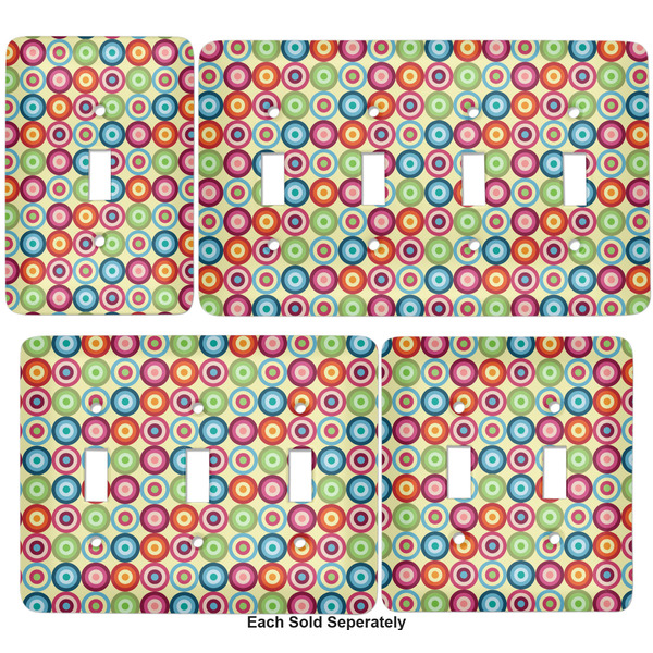 Retro Circles Light Switch Covers all sizes