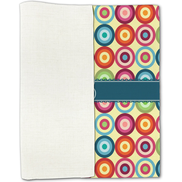 Retro Circles Linen Placemat - Folded Half