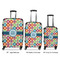 Retro Circles Luggage Bags all sizes - With Handle