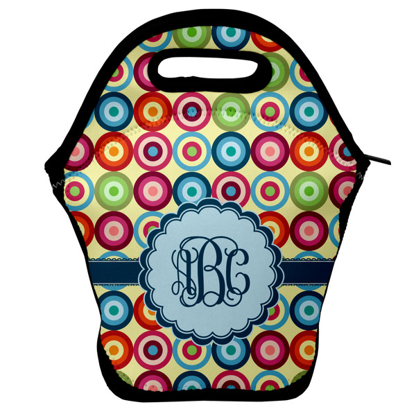 Custom Retro Circles Lunch Bag w/ Monogram