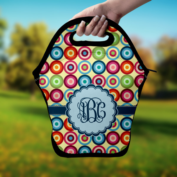 Retro Circles Lunch Bag - Hand