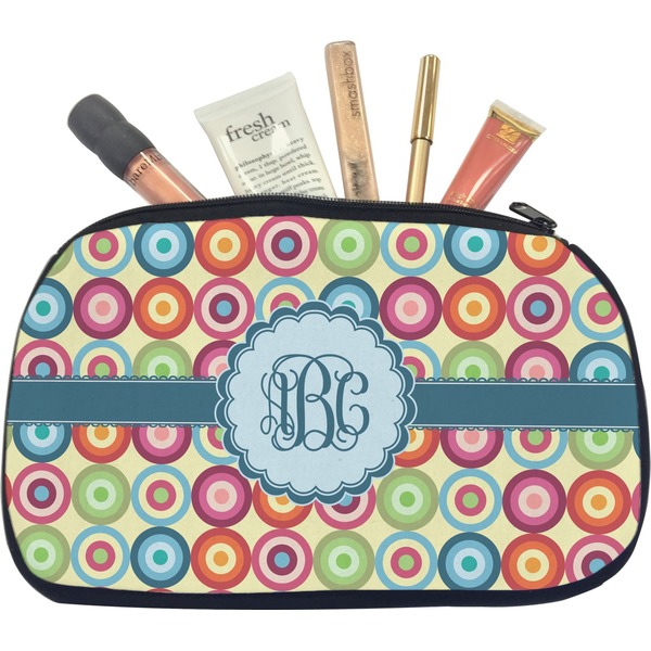 Custom Retro Circles Makeup / Cosmetic Bag - Medium (Personalized)