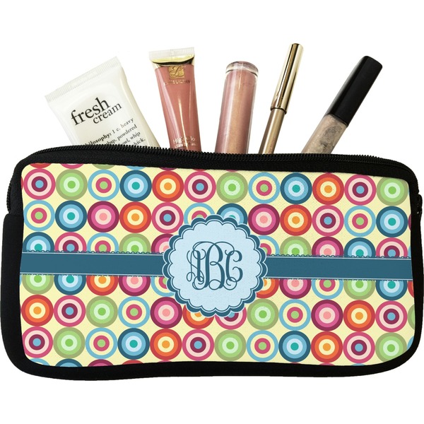 Custom Retro Circles Makeup / Cosmetic Bag (Personalized)