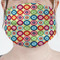 Retro Circles Mask - Pleated (new) Front View on Girl