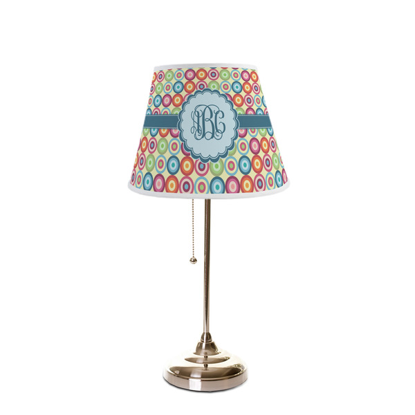 Retro Circles Poly Film Empire Lampshade - On Stand