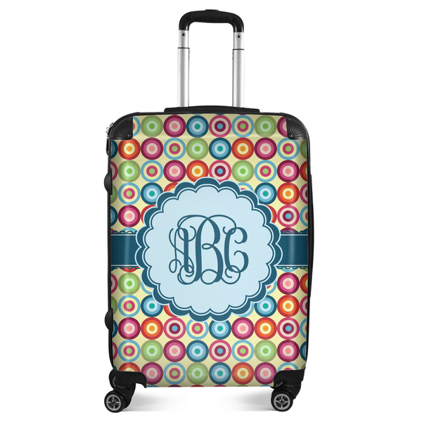 Custom Retro Circles Suitcase - 24" Medium - Checked (Personalized)