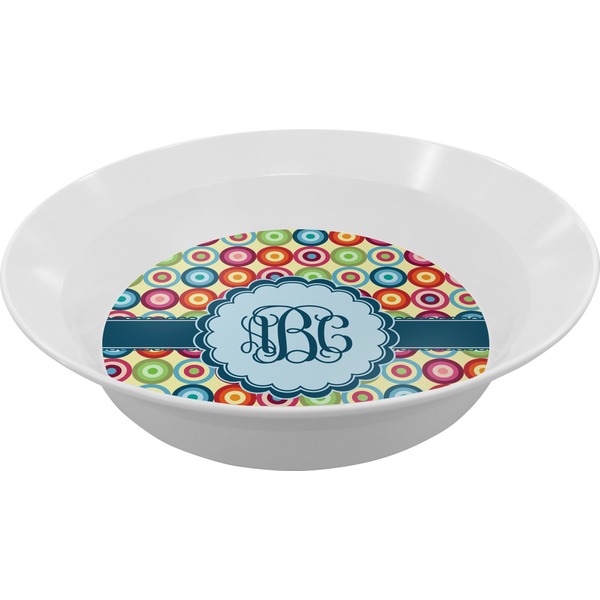 Custom Retro Circles Melamine Bowl (Personalized)