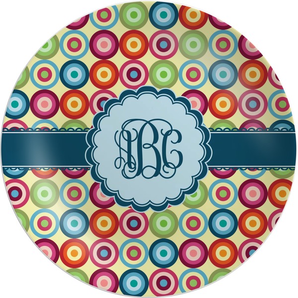 Custom Retro Circles Melamine Plate (Personalized)