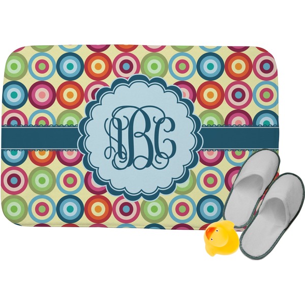 Custom Retro Circles Memory Foam Bath Mat (Personalized)