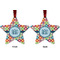 Retro Circles Metal Star Ornament - Front and Back