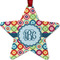 Retro Circles Metal Star Ornament - Double Sided w/ Monogram