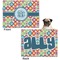 Retro Circles Microfleece Dog Blanket - Regular - Front & Back