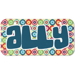 Retro Circles Mini/Bicycle License Plate (2 Holes) (Personalized)