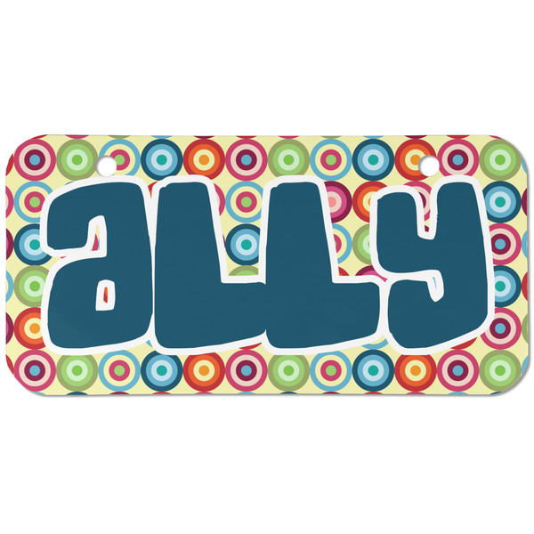 Retro Circles Mini Bicycle License Plate - Two Holes