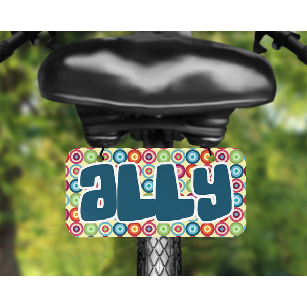 Retro Circles Mini License Plate on Bicycle - LIFESTYLE Two holes