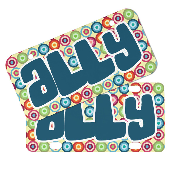 Retro Circles Mini License Plates - MAIN (4 and 2 Holes)