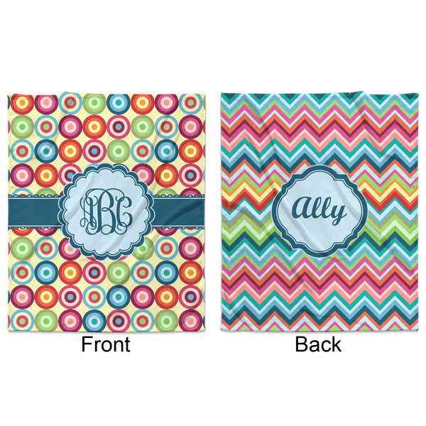 Retro Circles Minky Blanket - 50"x60" - Double Sided - Front & Back