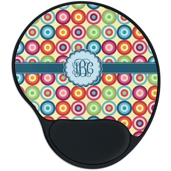 Custom Retro Circles Mouse Pad with Wrist Support