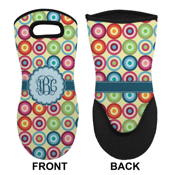 Retro Circles Neoprene Oven Mitt (Front & Back)