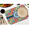 Retro Circles Octagon Placemat - Single front (LIFESTYLE) Flatlay