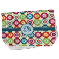 Retro Circles Burp Cloth - Fleece w/ Monogram