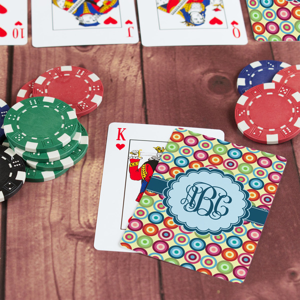 Retro Circles On Table with Poker Chips