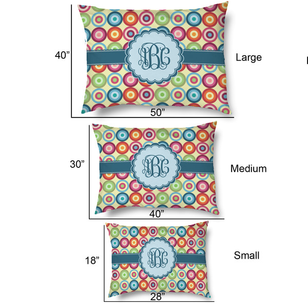 Retro Circles Outdoor Dog Beds - SIZE CHART