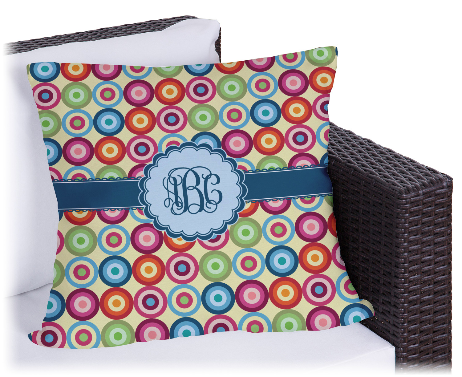 Retro Circles Outdoor Pillow 16" (Personalized) YouCustomizeIt