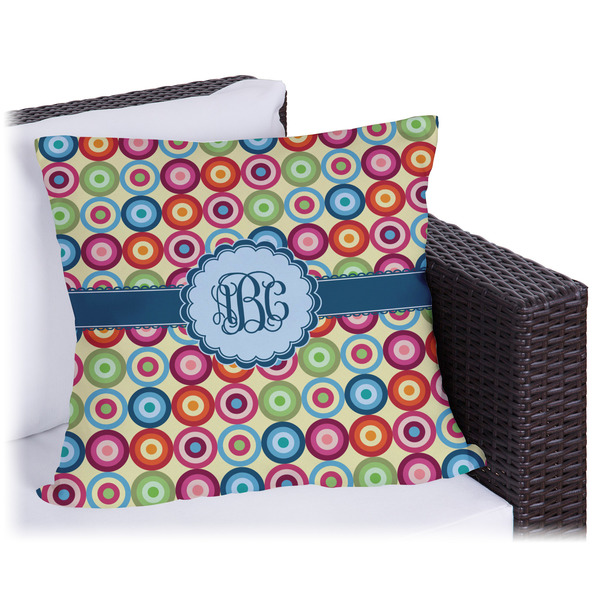 Custom Retro Circles Outdoor Pillow (Personalized)