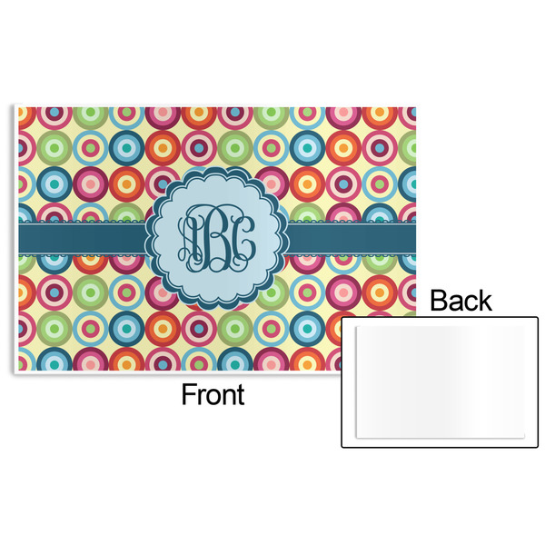 Retro Circles Disposable Paper Placemat - Front & Back