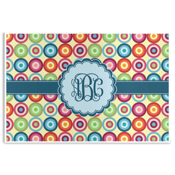 Custom Retro Circles Disposable Paper Placemats (Personalized)