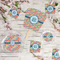 Retro Circles Party Supplies Combination Image - All items - Plates, Coasters, Fans
