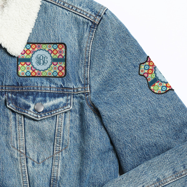 Retro Circles Patches Lifestyle Jean Jacket Detail