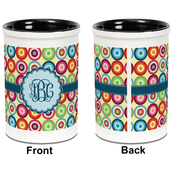 Retro Circles Pencil Holder - Black - approval