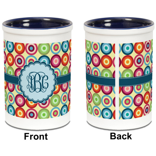 Retro Circles Pencil Holder - Blue - approval