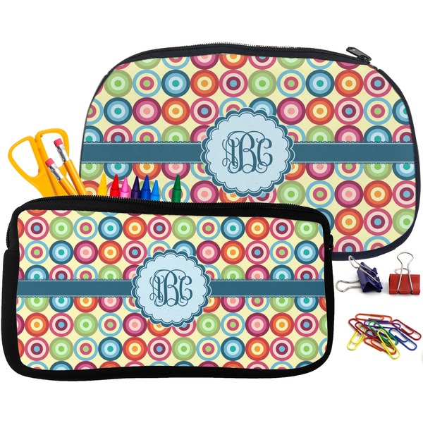 Retro Circles Pencil / School Supplies Bags Small and Medium