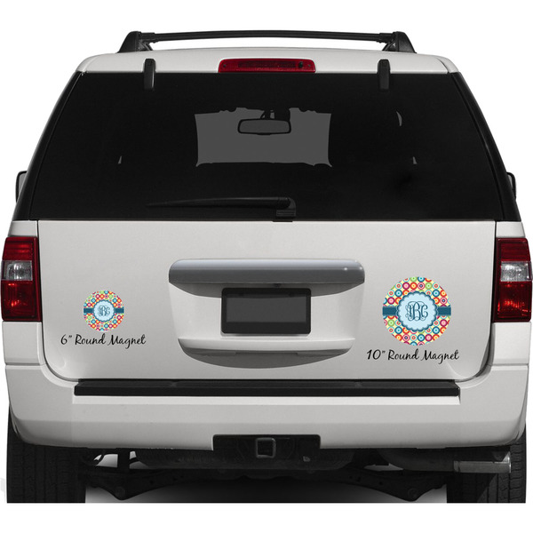 Retro Circles Personalized Car Magnets on Ford Explorer